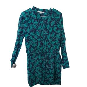 Diane Von Furstenberg Blue and Green Printed Dress Size 8
